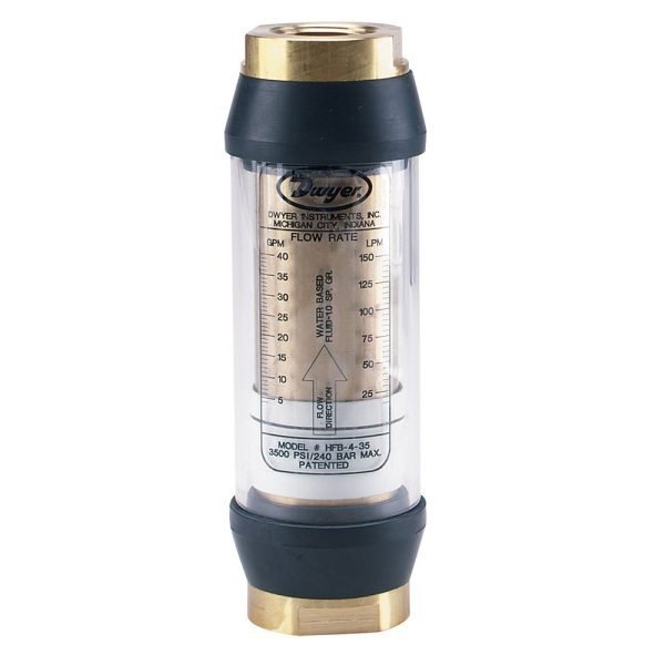 Dwyer Instruments HFH-2-05 In-Line Flow Monitor, 0.5-5 GPM, 1/2" NPT