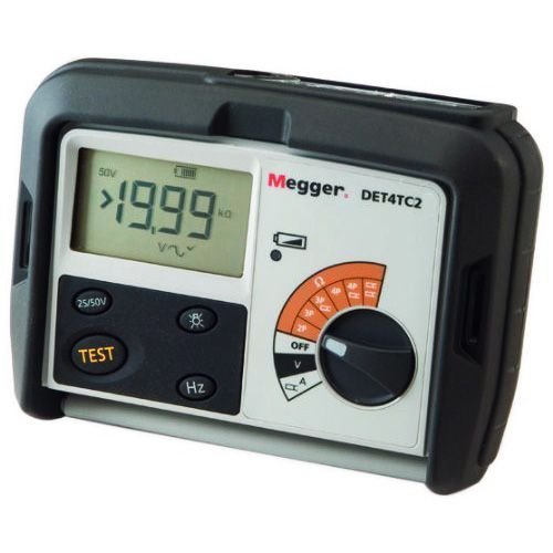 Megger DET4TC2 Ground Resistance Tester with Clamps, 4-Point, 200kΩ Range