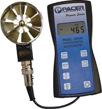 Miltronics DA420 Air Flow Meter with Temperature Sensor, ±1.0% Accuracy