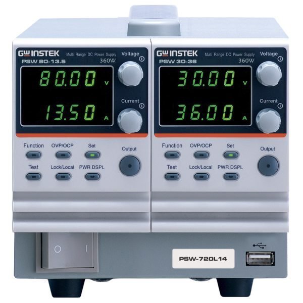 Instek PSW-720L45 DC Power Supply, Dual Channel, 80/160V, 720W, Programmable Switching