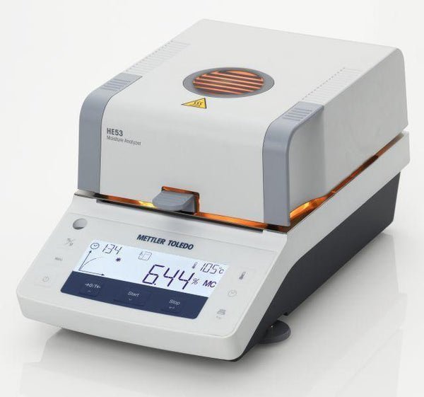 Mettler Toledo HE53 HE Moisture Analyzer, 54g x 0.001g Precision Balance
